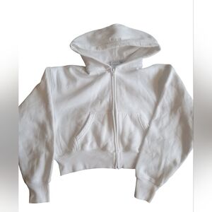 Aritza White Zip-Up Hoodie